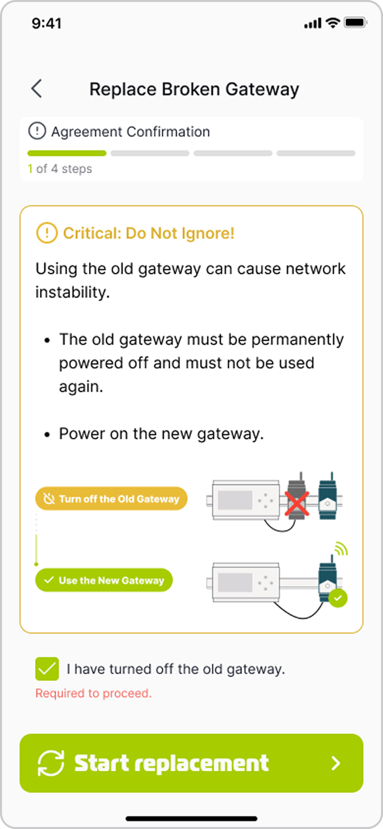 Replace Broken Gateway agreement screen, checkbox checked